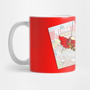 Super Sky Santa Action Christmas Comic Mug